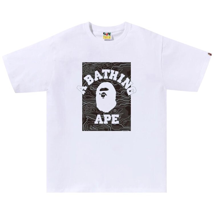

Футболка BAPE Layered Line Camo On College 'White/Black', белый