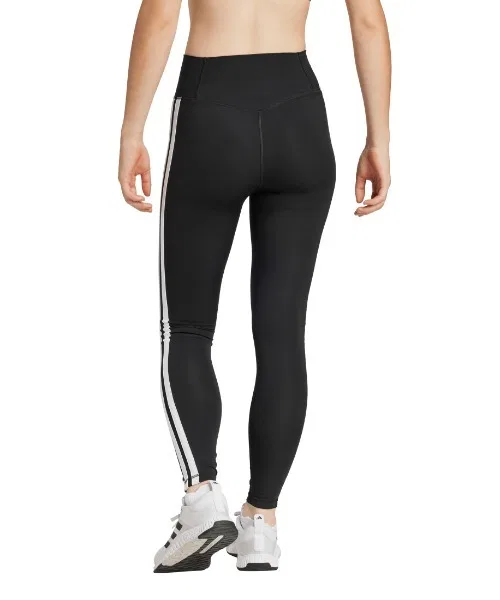 Леггинсы adidas Optime Essentials 3-полосные 7/8, черные — фото 3