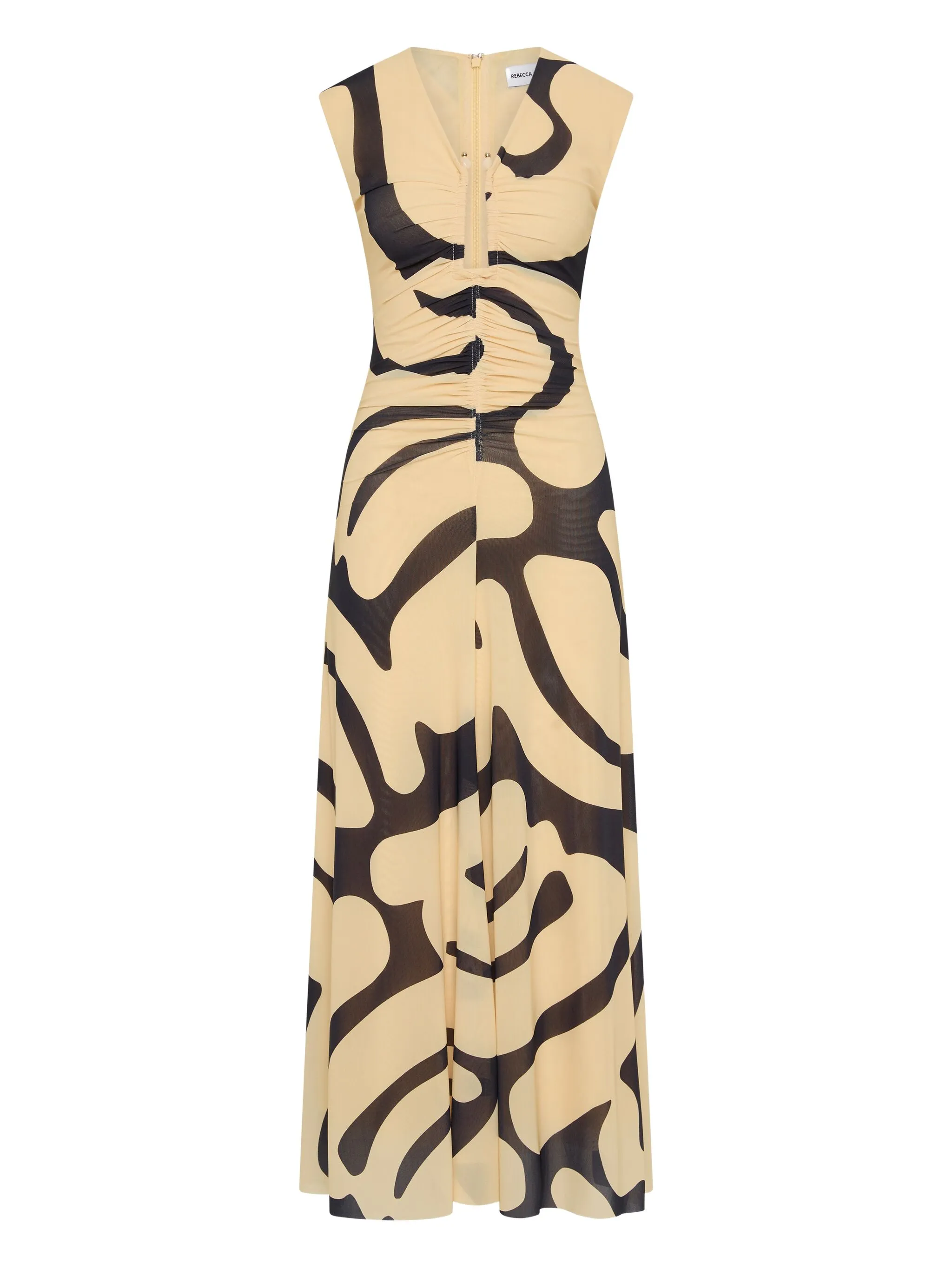 

Платье миди со сборками Rebecca Vallance, бежевый