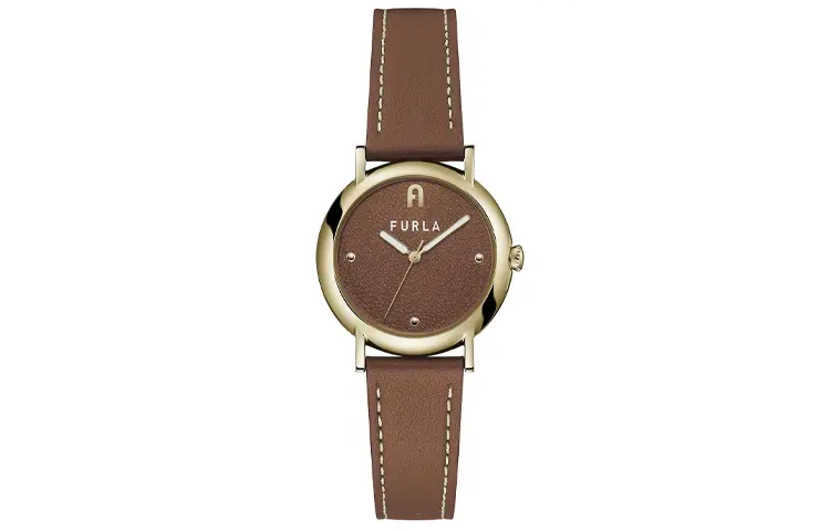 

Furla Часы HERITAGE Series Wrist Watch Quartz Movement Leather Strap 32mm Tan Watch Dial Women's Watch WW00024016L2, Tan Watch Dial