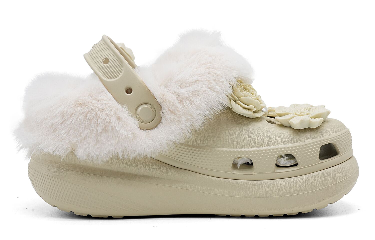 Классические сабо Wondrous Brush Blossoms Clogs Unisex костяной белый Crocs, Bone белый — фото 3
