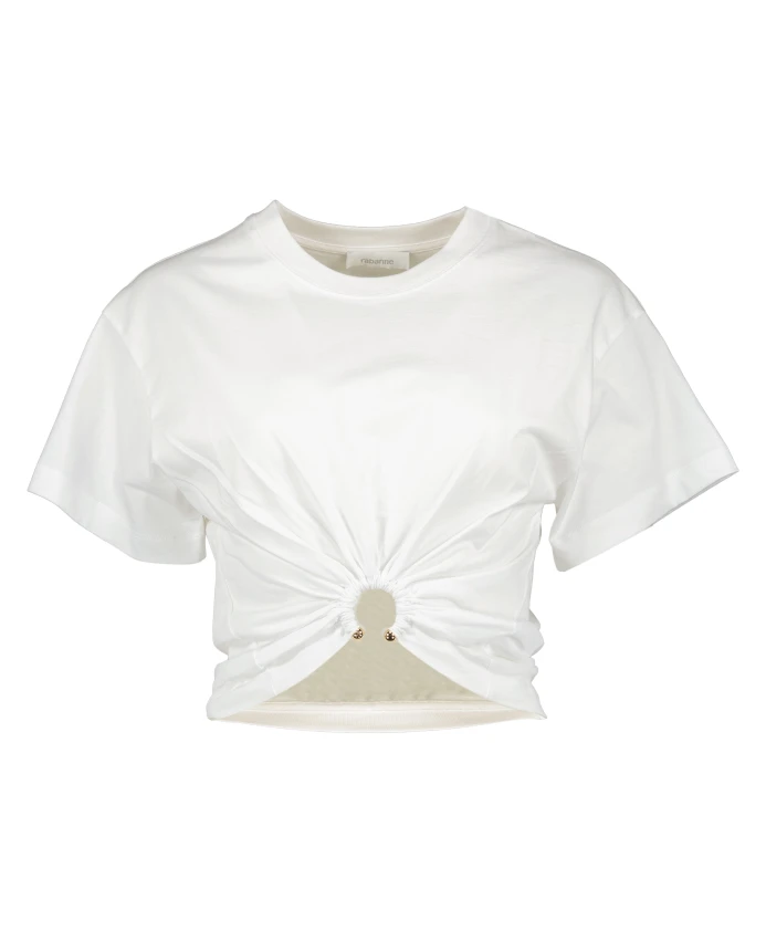 

Белая футболка с кольцом Rabanne, белый