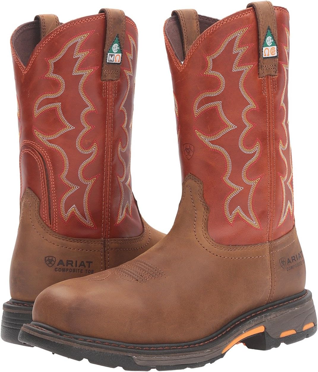 

Ботинки Ariat Workhog Wide Square Toe CSA, цвет Dark Earth/Brick