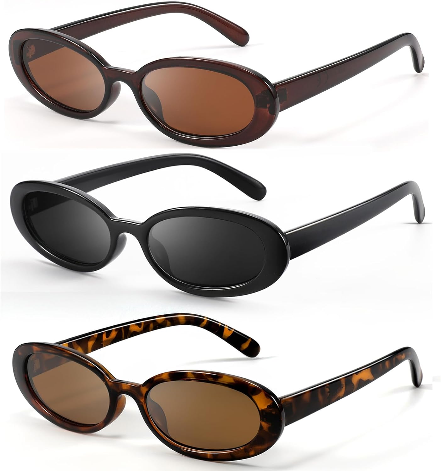 

Солнцезащитные очки DANAMY для женщин и мужчин, ретро-очки овальной формы, модные маленькие овальные солнцезащитные очки в стиле 90-х, винтажные очки для вождения, A-black+leopard+brown