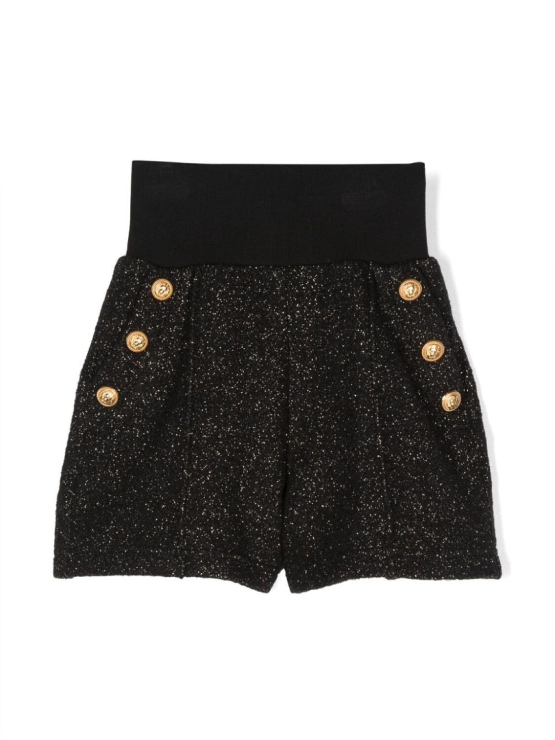 

Balmain Kids прямые шорты с эластичным поясом, черный