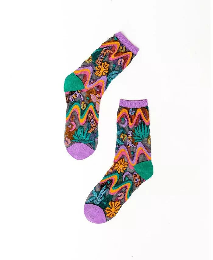 

Женские прозрачные носки Desert Disco черного цвета Sock Candy, мультиколор