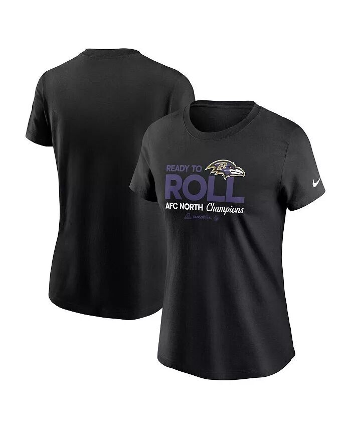 

Женская черная футболка Baltimore Ravens 2024 AFC North Division Champions Locker Room Trophy Collection Nike