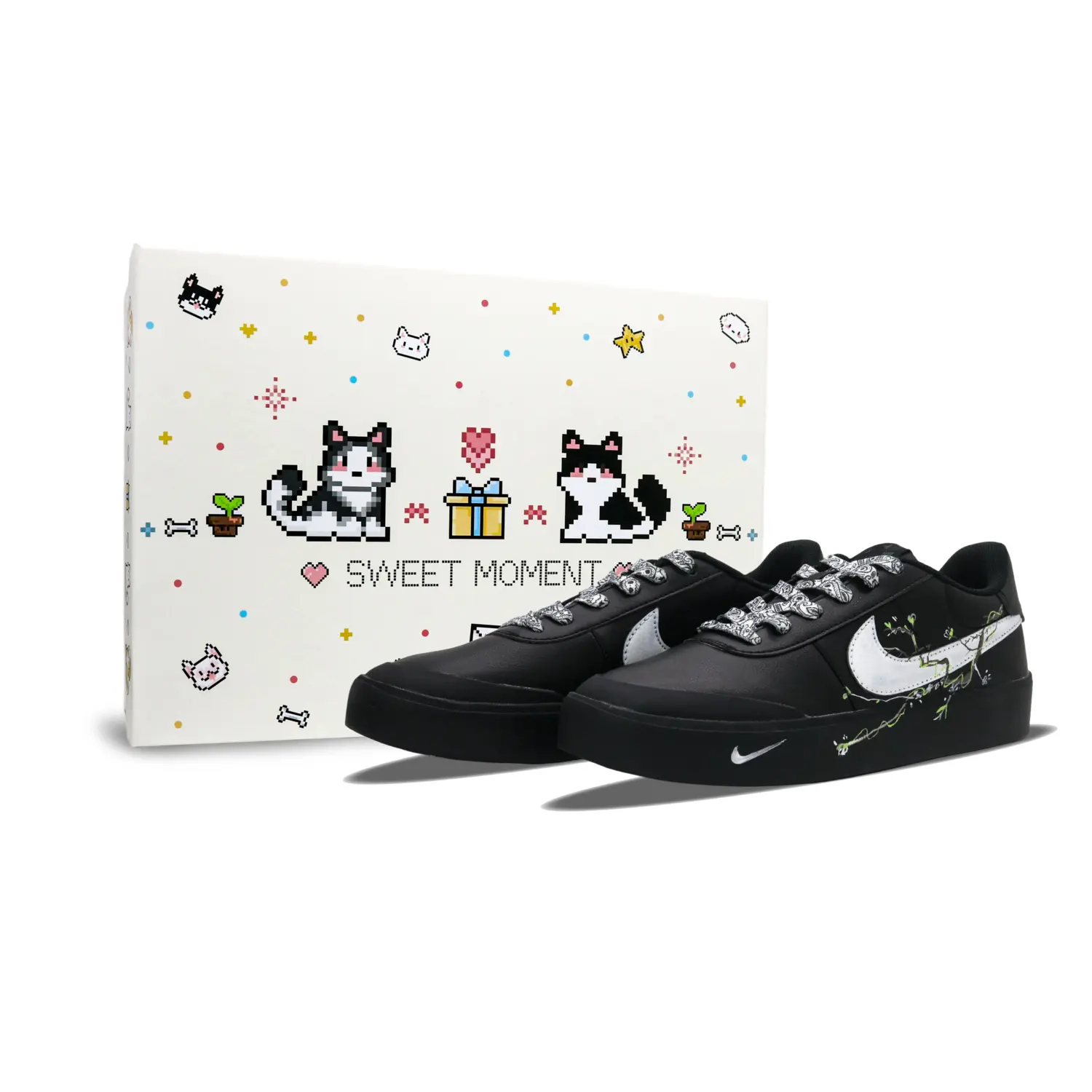 

Nike Низкие кроссовки для скейтбординга Court Shot Cushioning, мужские, черно-белые