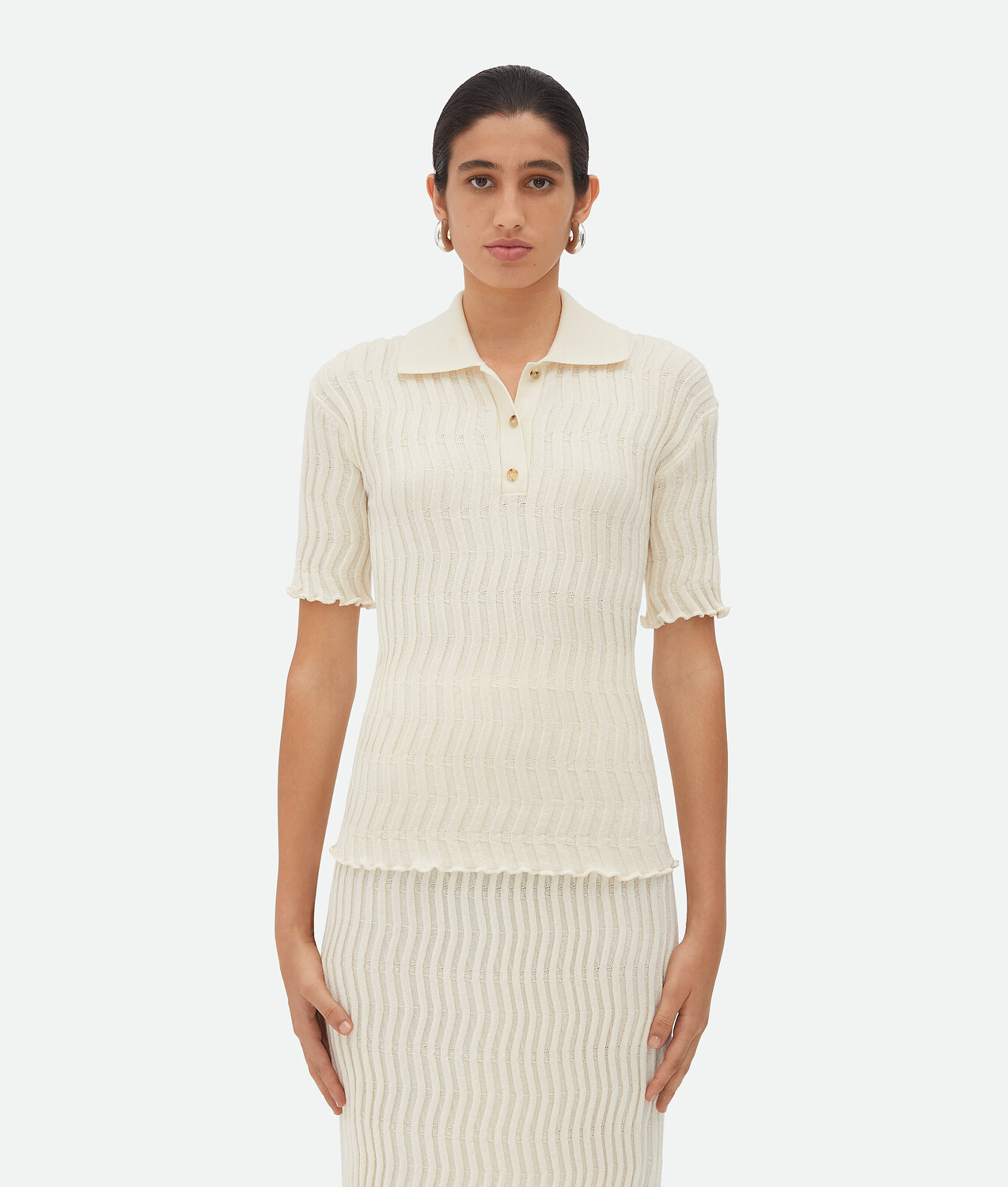 

Топ из ребристого шерстяного материала Bottega Veneta