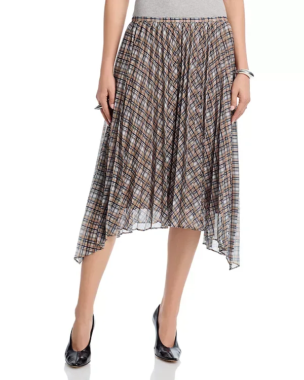Асимметричная клетчатая юбка Acne Studios, Grey