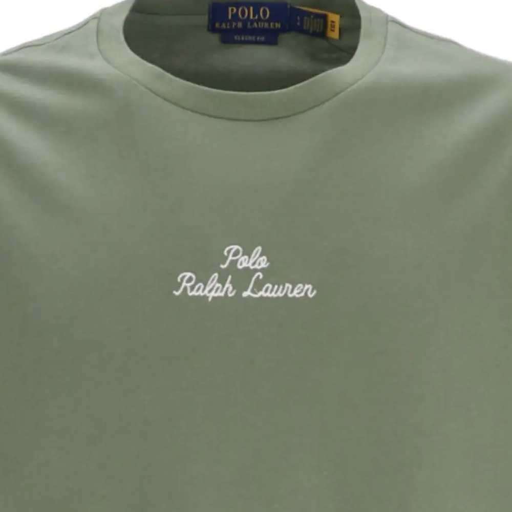 Футболка поло с вышитым логотипом Ralph Lauren, зелёная — фото 4