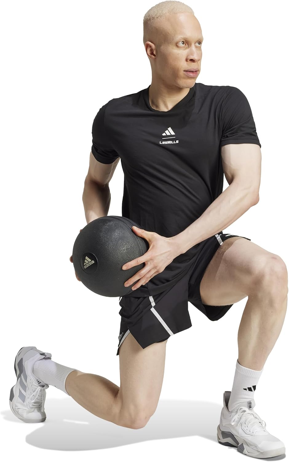 Мужская футболка с коротким рукавом adidas Les Mills Graphic Short Sleeve Tee JRS32, черный — фото 3