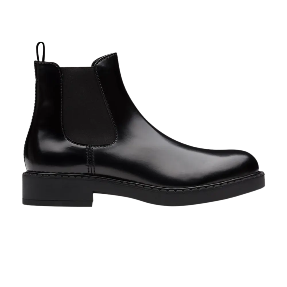 Ботинки челси из матовой телячьей кожи Prada, черный