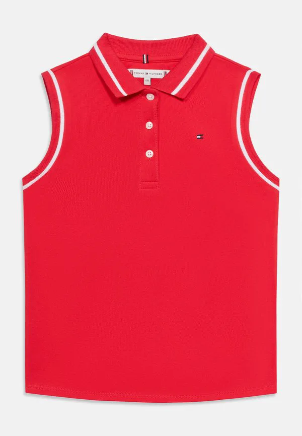 Классическая рубашка-поло без рукавов с контрастной отделкой Tommy Hilfiger, Red Alert — фото 3