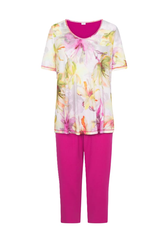 

Пижама-Капри с V-образным вырезом длина 7/8. RöSch, цвет 16403 romantic flowers