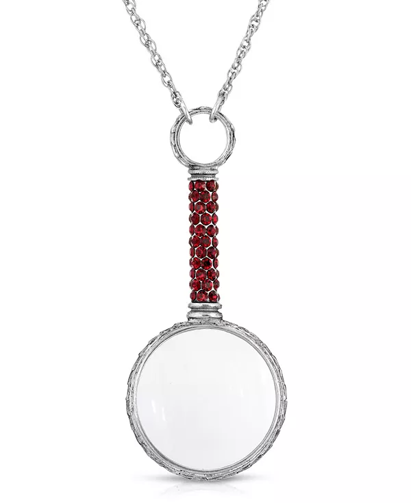 

Ожерелье с увеличительным стеклом из оловянного кристалла, 30 дюймов 2028, red