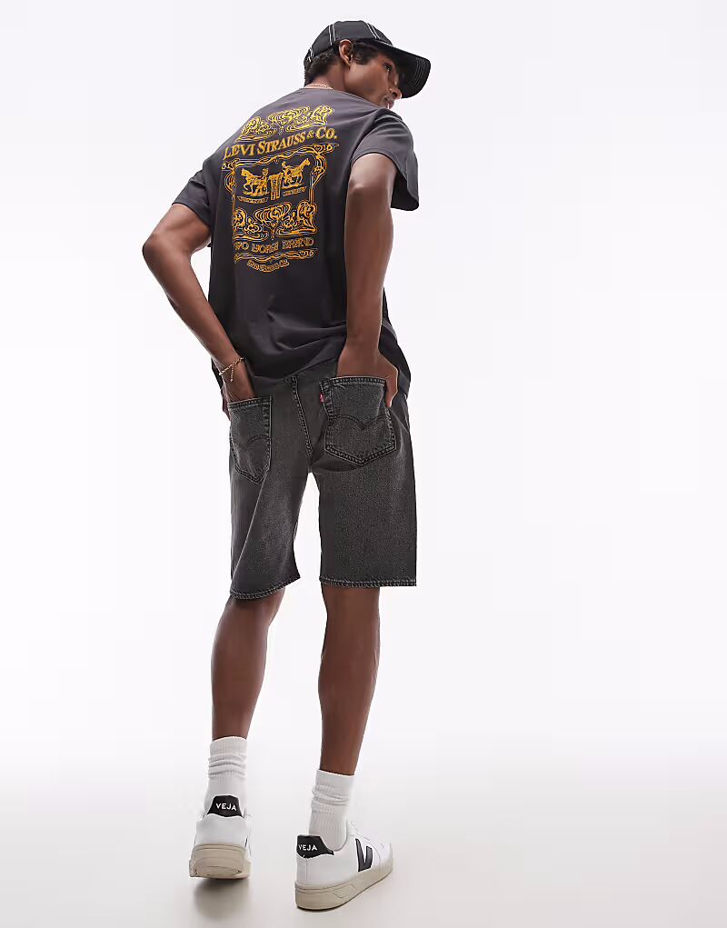 

Прямые джинсовые шорты Levi's 501Original черного цвета