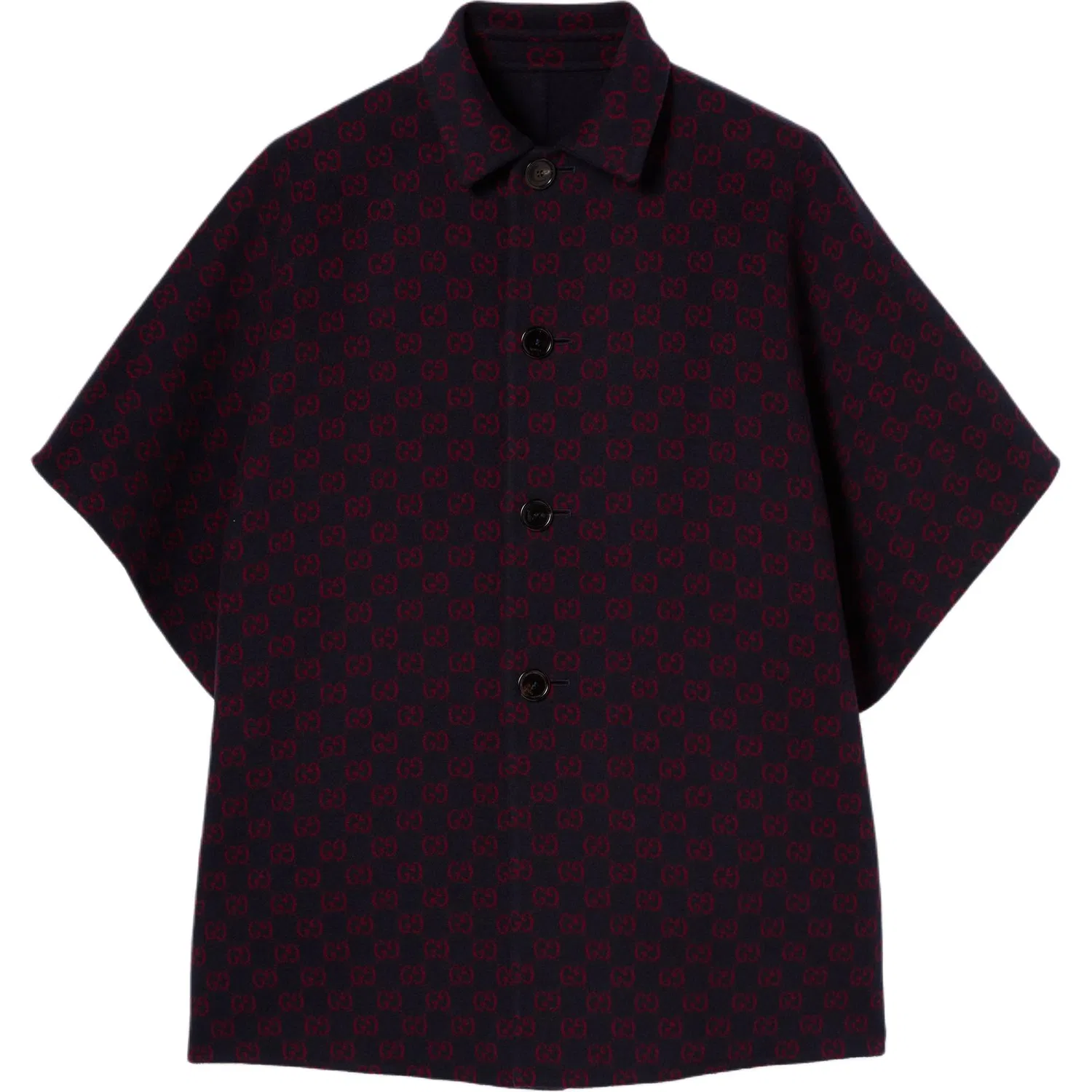 Пальто GUCCI двустороннее с коротким рукавом, оригинальный крой, Marine Blue — фото 3