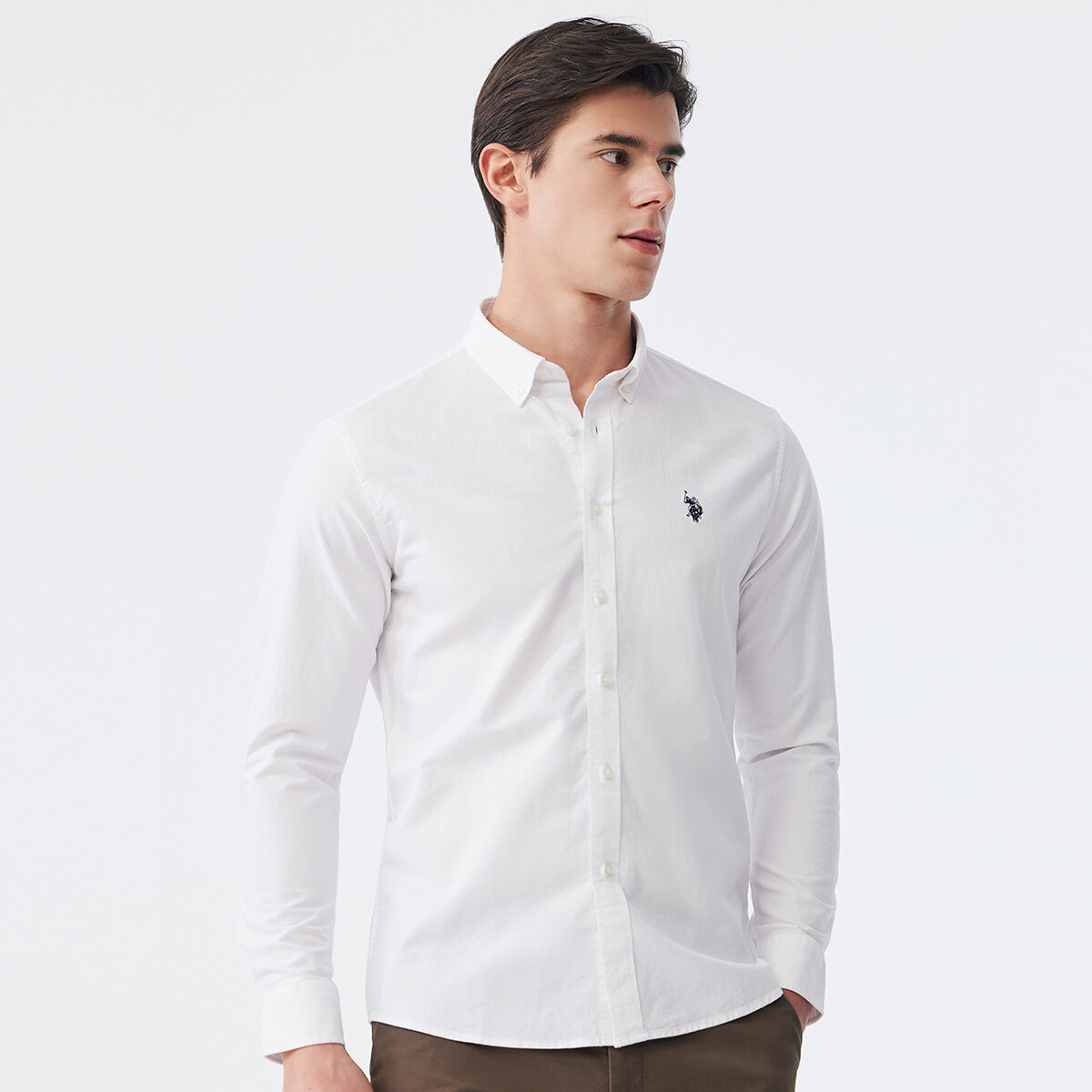 Рубашка мужская U.S. Polo Assn., зеленый — фото 3