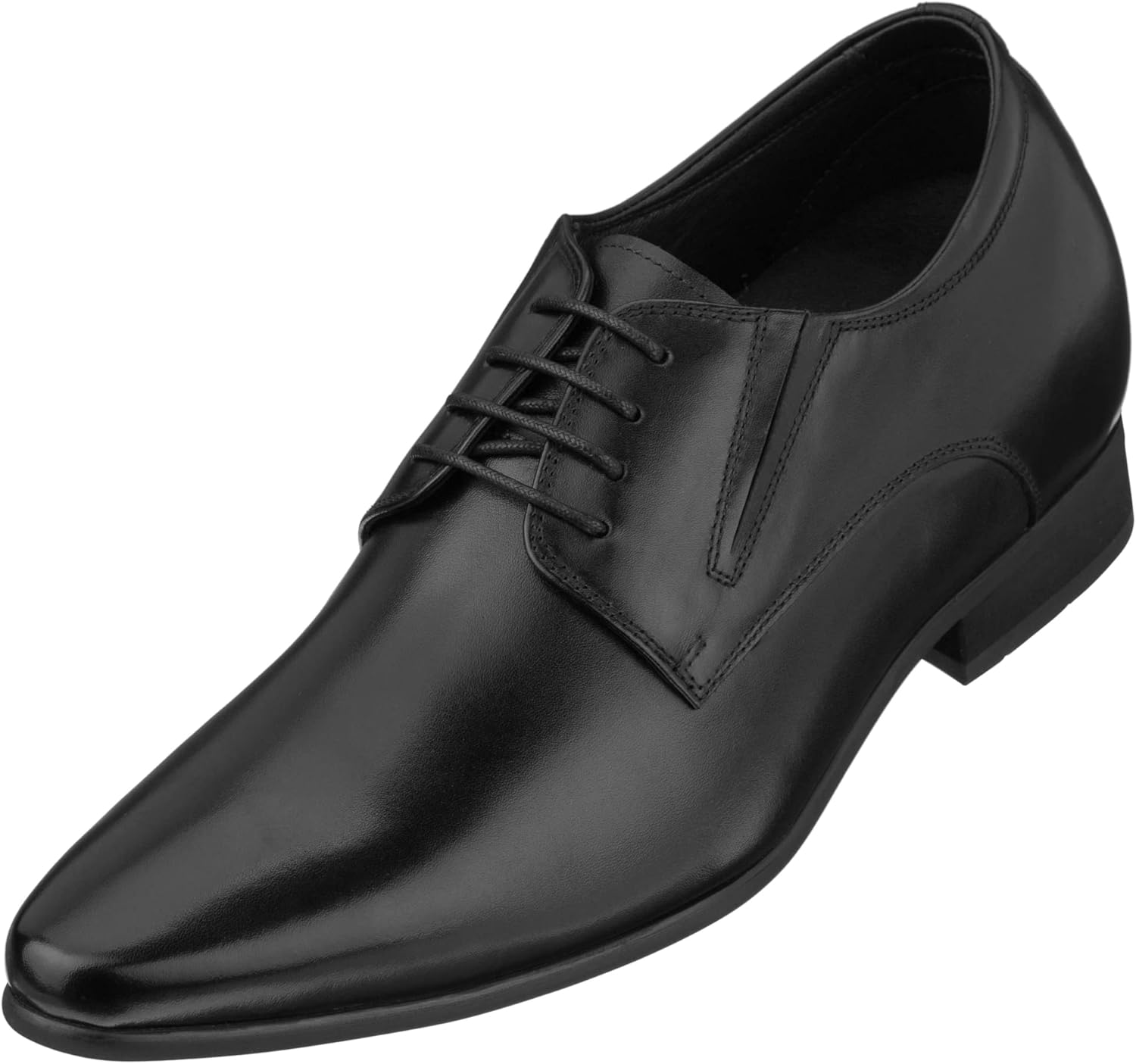 

Мужские невидимые увеличивающие рост туфли CALTO - черные, из высококачественной кожи, шнуровка, формальные дерби оксфорды - на 8 см выше - Y5051 - размер 10 D(M) US