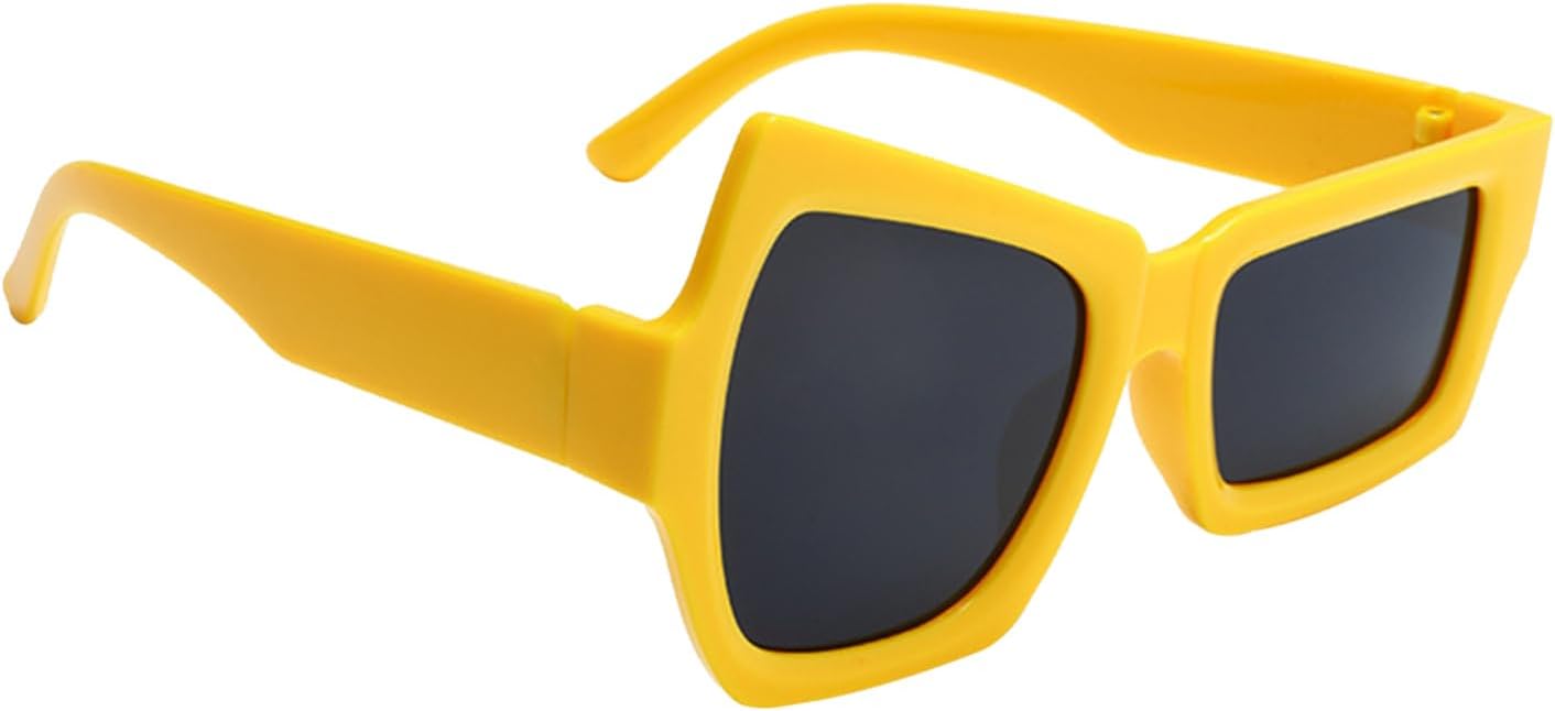 

Мужские солнцезащитные очки - Забавные очки неправильной формы - Модные солнцезащитные очки с защитой от УФ-излучения для женщин и мужчин, для вождения, походов, пляжа Generic, Yellow Frame Gray Film