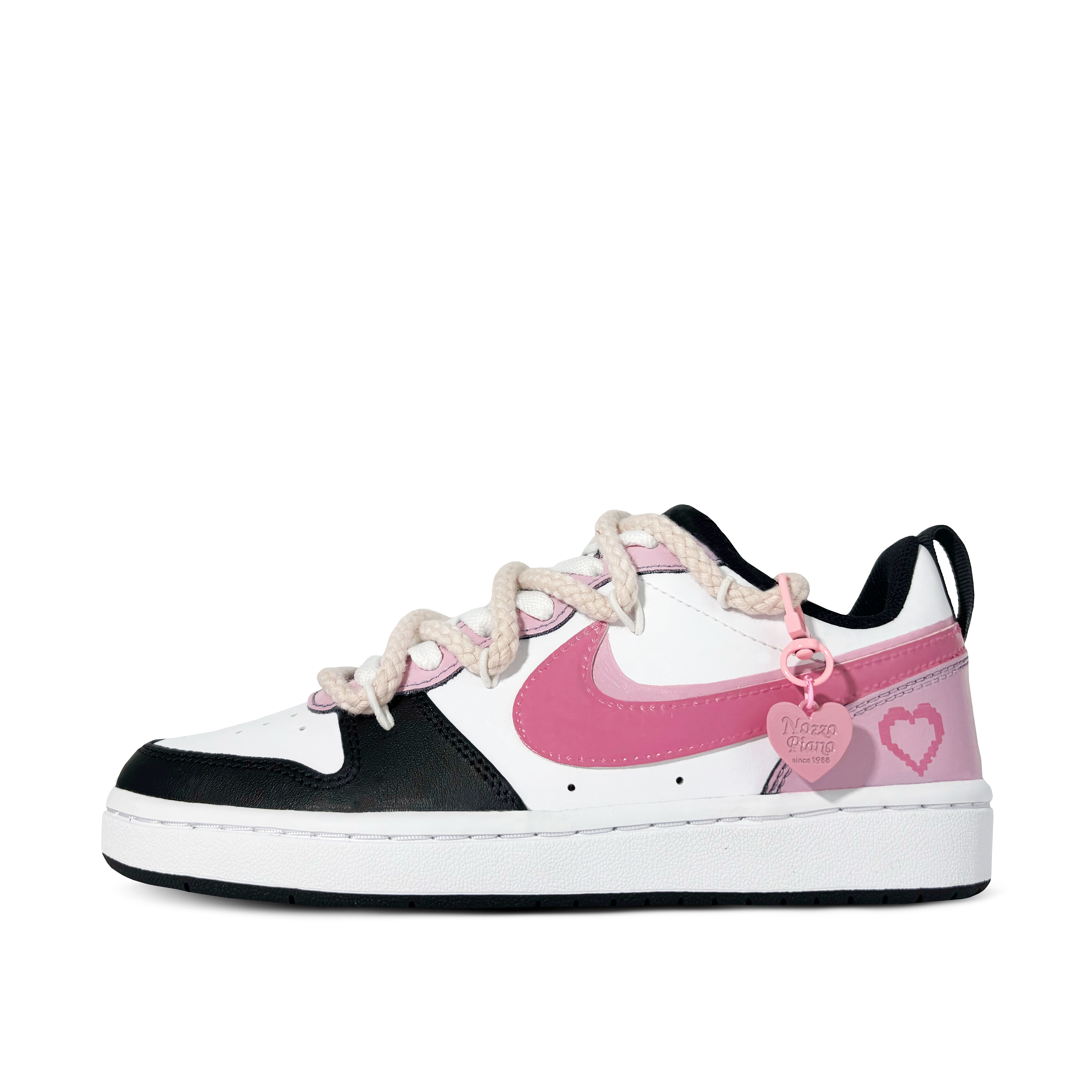 

Кроссовки Nike Court Borough Skateboard Shoes Women's Low-Top Black Pink, черный/розовый