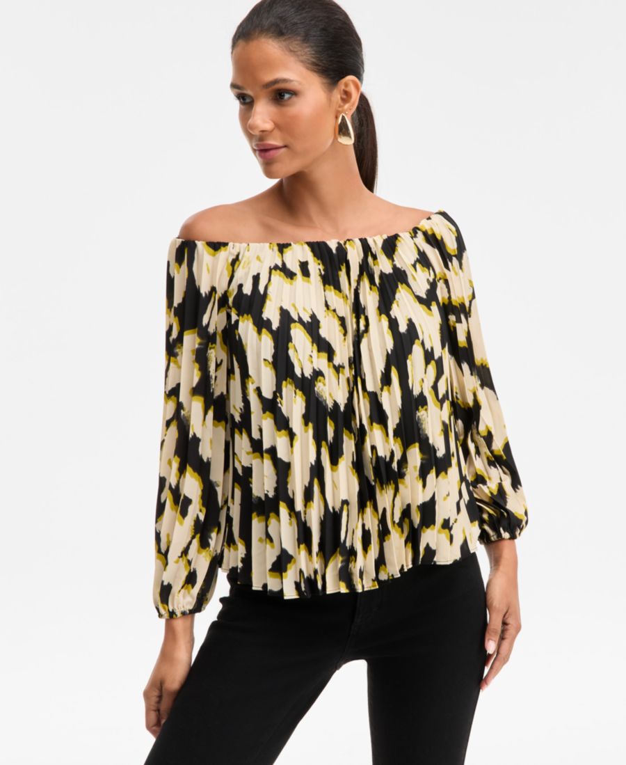 

Женская блузка с открытыми плечами и складками, эксклюзивно от Macy's INC International Concepts, Tacey Garden