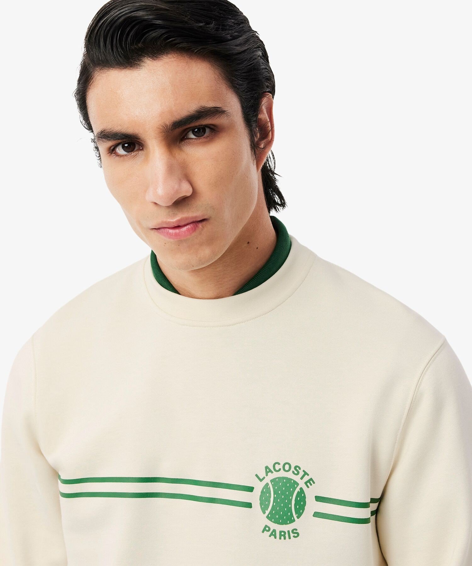 Свитшот с круглым вырезом в теннисном стиле от Heritage LACOSTE, Off white — фото 2