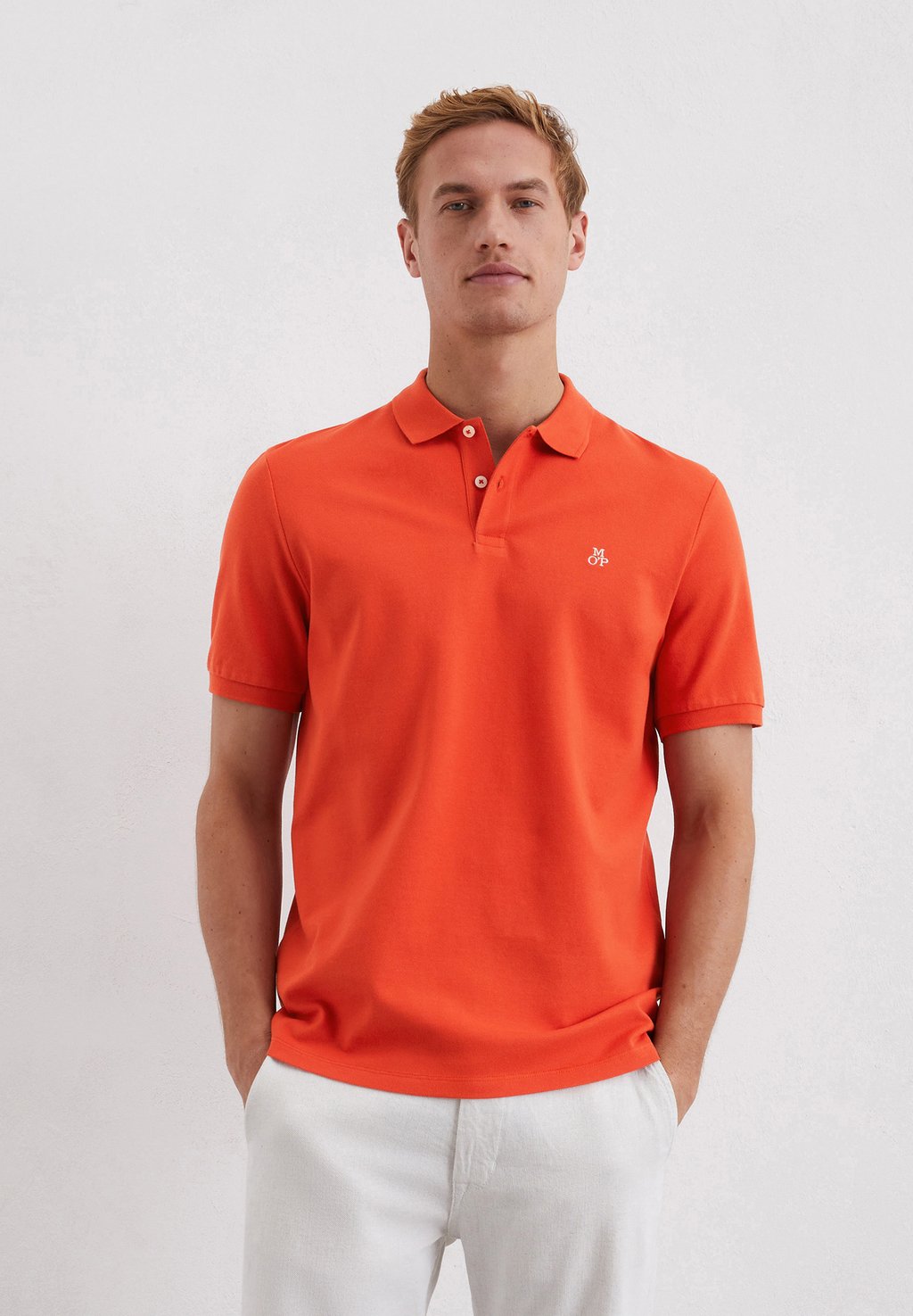 

Рубашка поло SHORT SLEEVE BUTTON PLACKET SLITS AT HEM Marc O'Polo, оранжевый
