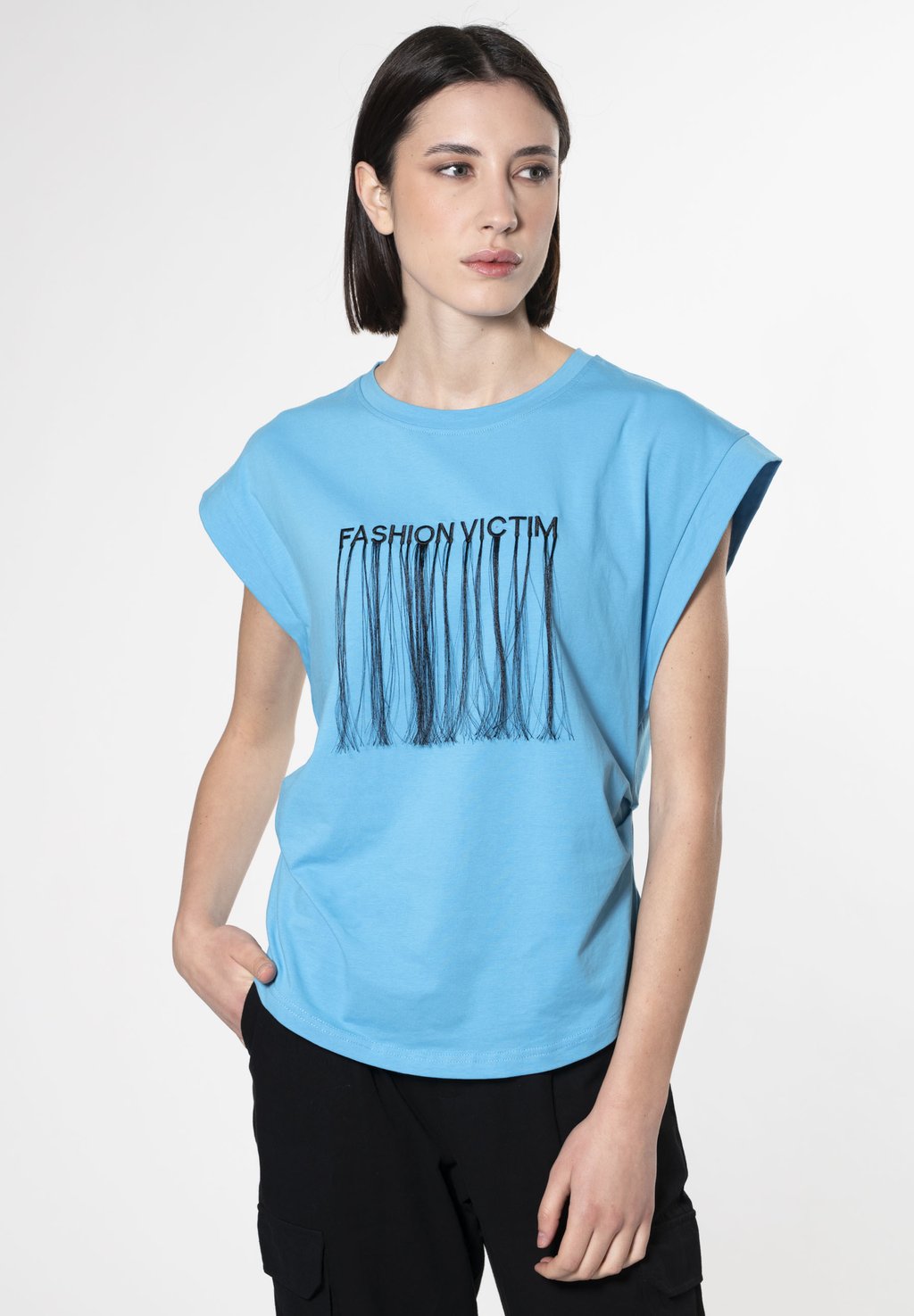 

Футболка с принтом FRINGED ARTWORK INFLUENCER, синий