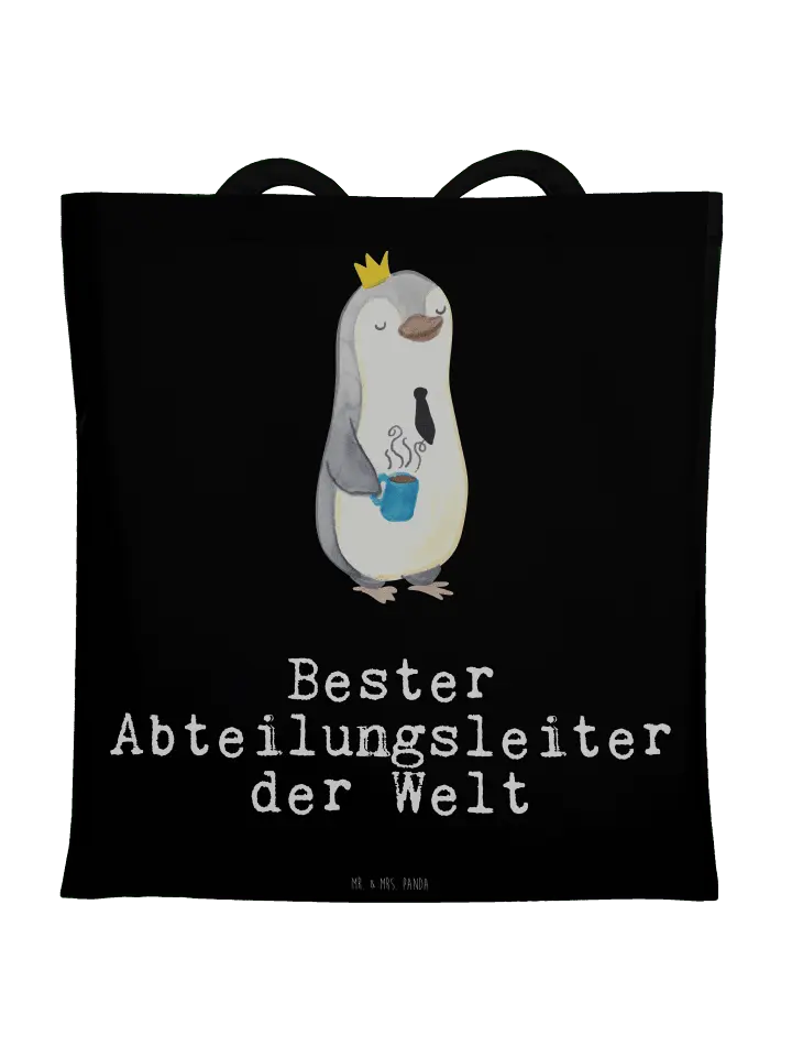 

Сумка для переноски Mr & Mrs Panda Pinguin Bester Abteilungsleiter der, черный