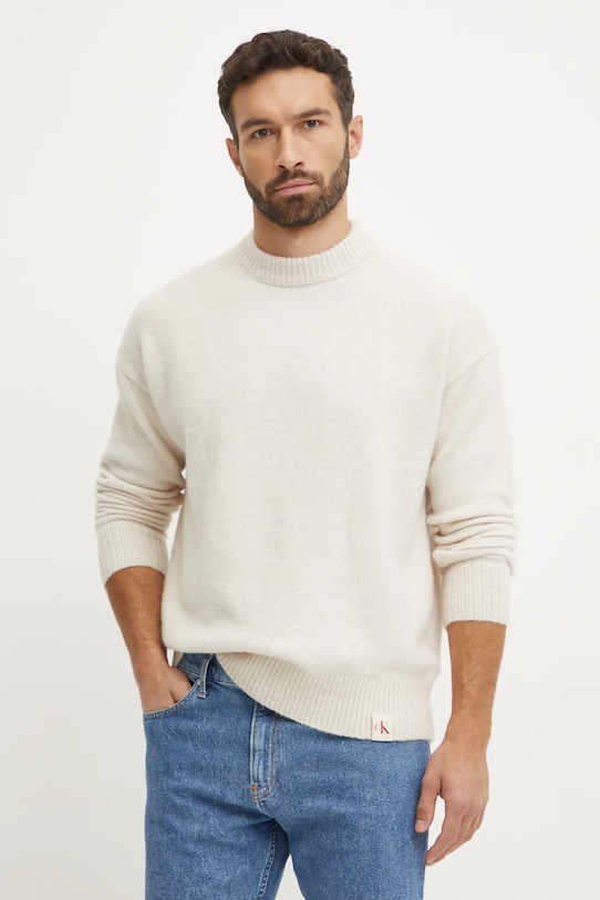 

Свитер с добавлением шерсти Calvin Klein Jeans, бежевый