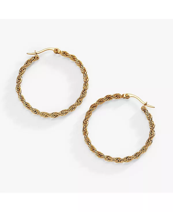 

Серьги-Кольца из французской веревочной цепочки «Холодное сердце» Alex And Ani, gold