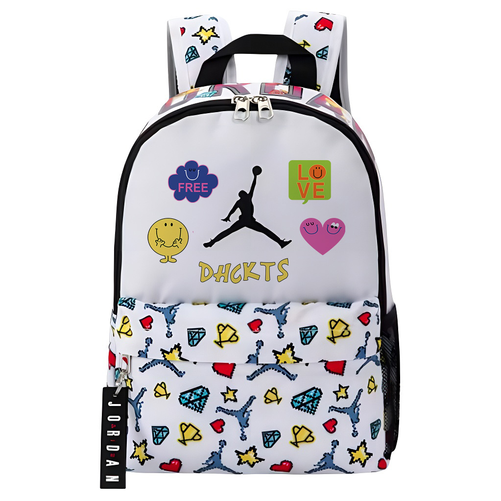 

Jordan Полиэстеровый рюкзак женский белый, Cartoon Smiley Face