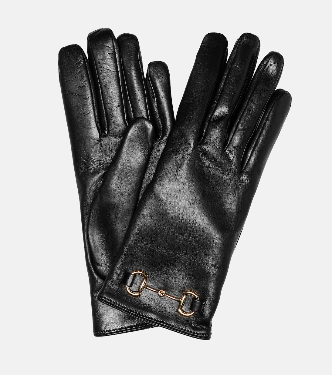 

Кожаные перчатки horsebit Gucci, черный