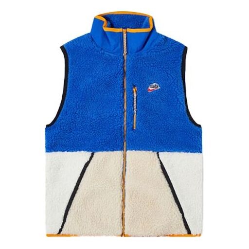 

Жилет sportswear sherpa fleece gilet 'blue beige white' Nike, синий