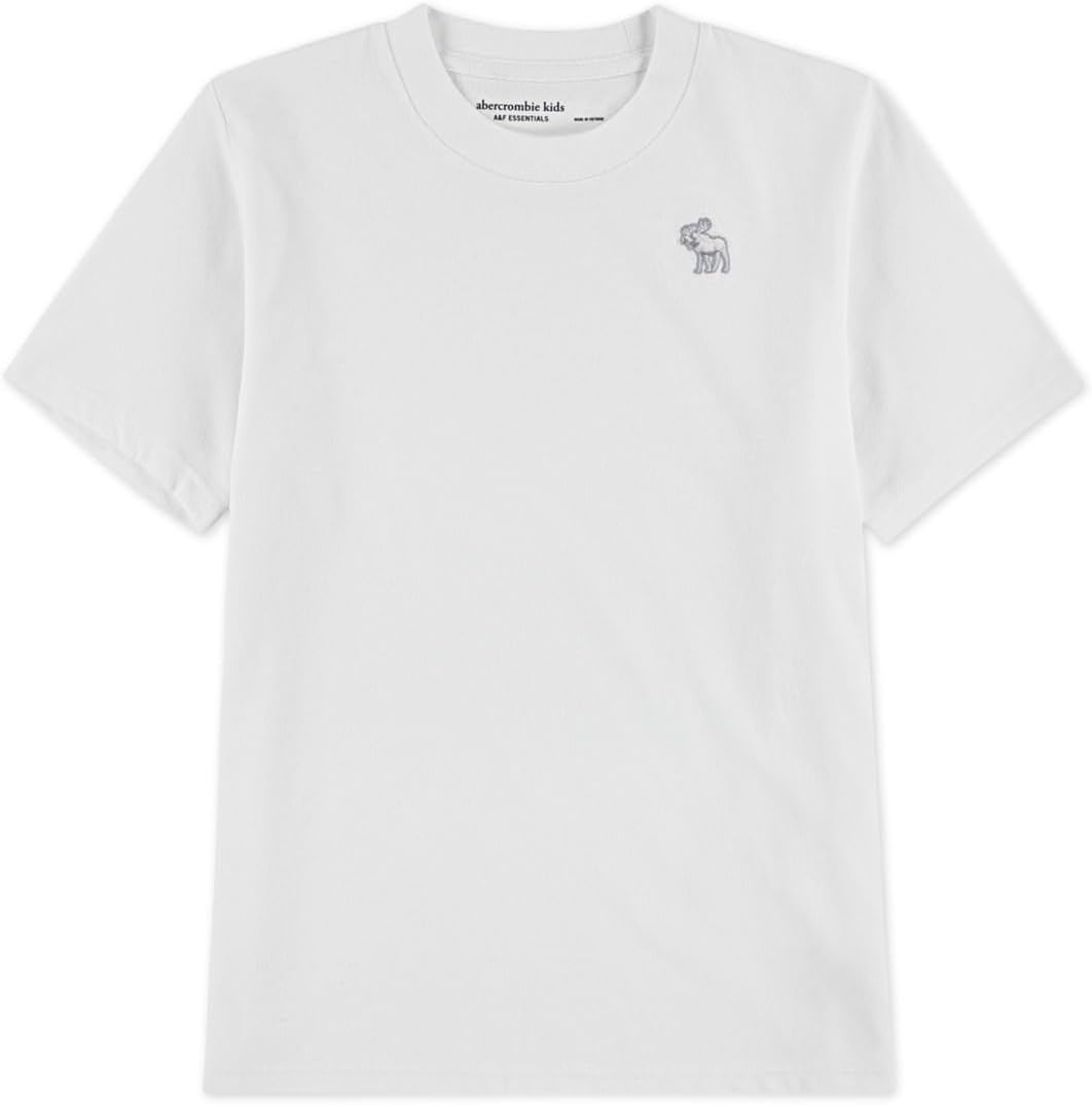 

Базовая футболка с коротким рукавом abercrombie kids, Bright White