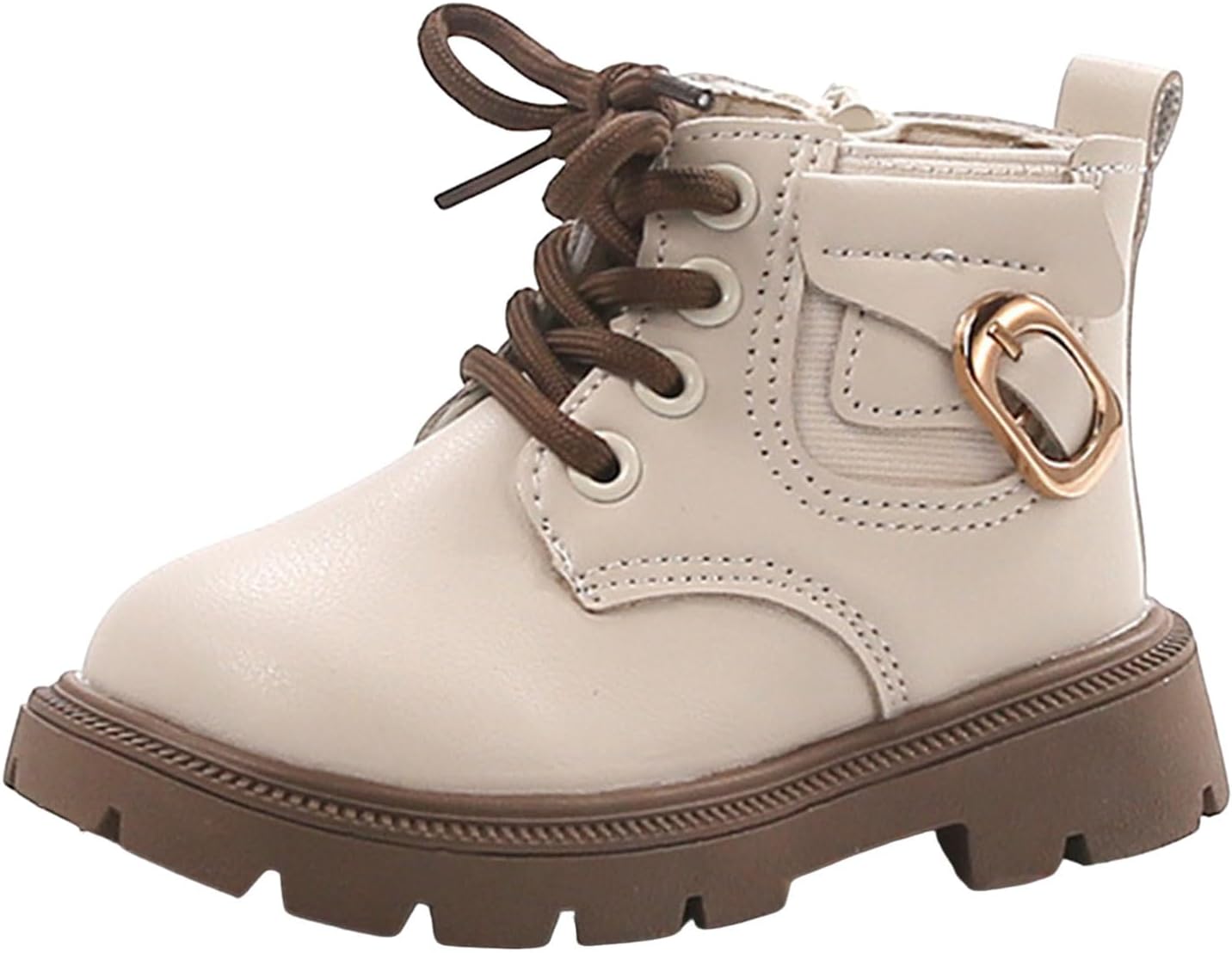 

Ботильоны IWIHMIV, нескользящие, с удобной мягкой подошвой, короткие ботинки с боковой молнией, для верховой езды, с толстой подошвой, Beige