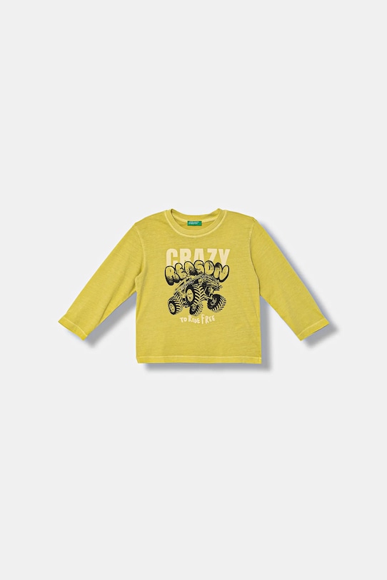 

Детская хлопковая кофта с длинным рукавом United Colors Of Benetton, зеленый