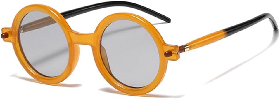

Популярные модные круглые солнцезащитные очки для женщин в стиле ретро с двухцветными прозрачными линзами, модные солнцезащитные очки для мужчин с защитой от УФ-излучения UV400 generic, Orange Light Gray