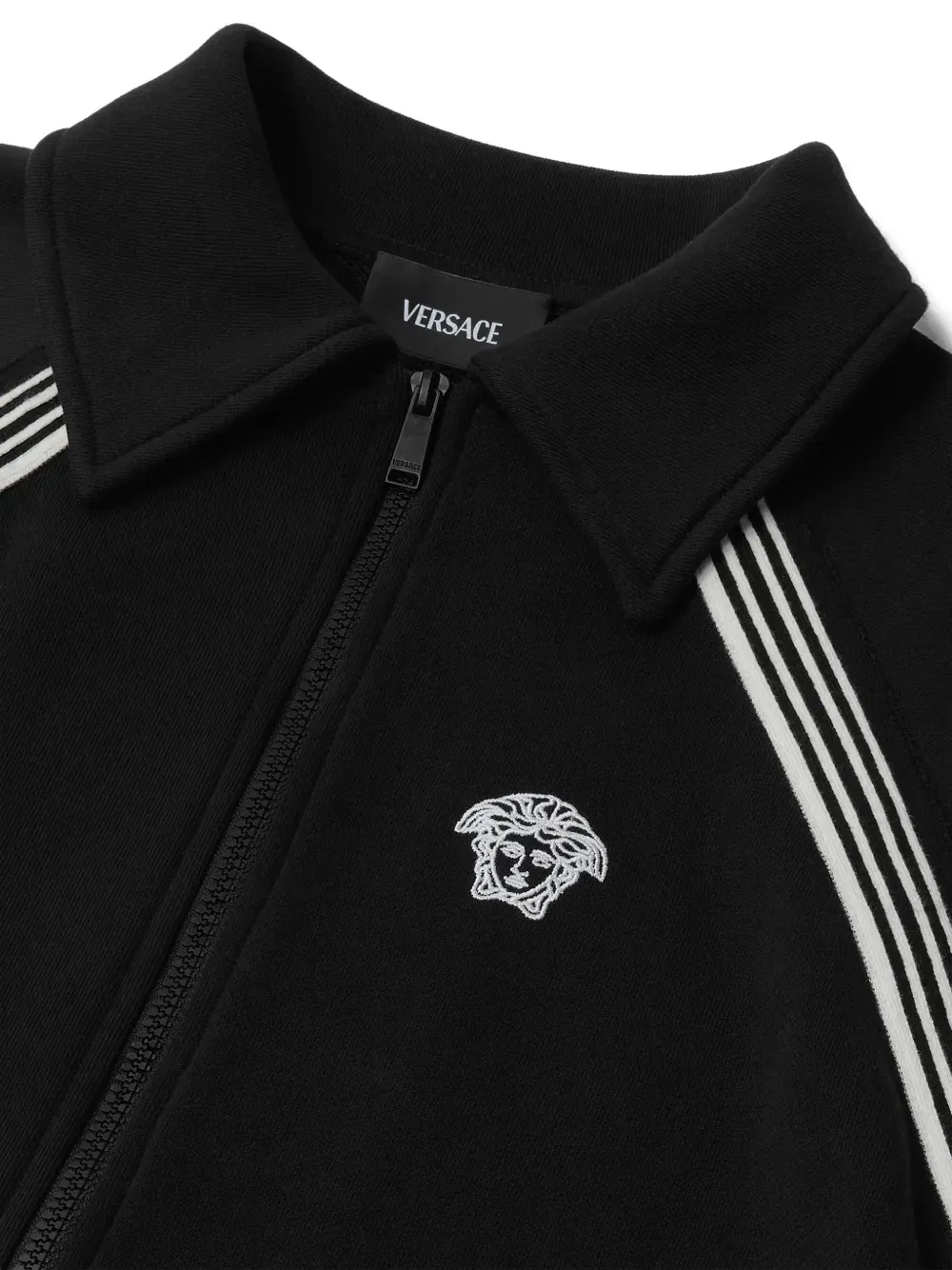 Хлопковая толстовка на молнии Versace Kids, черный — фото 3