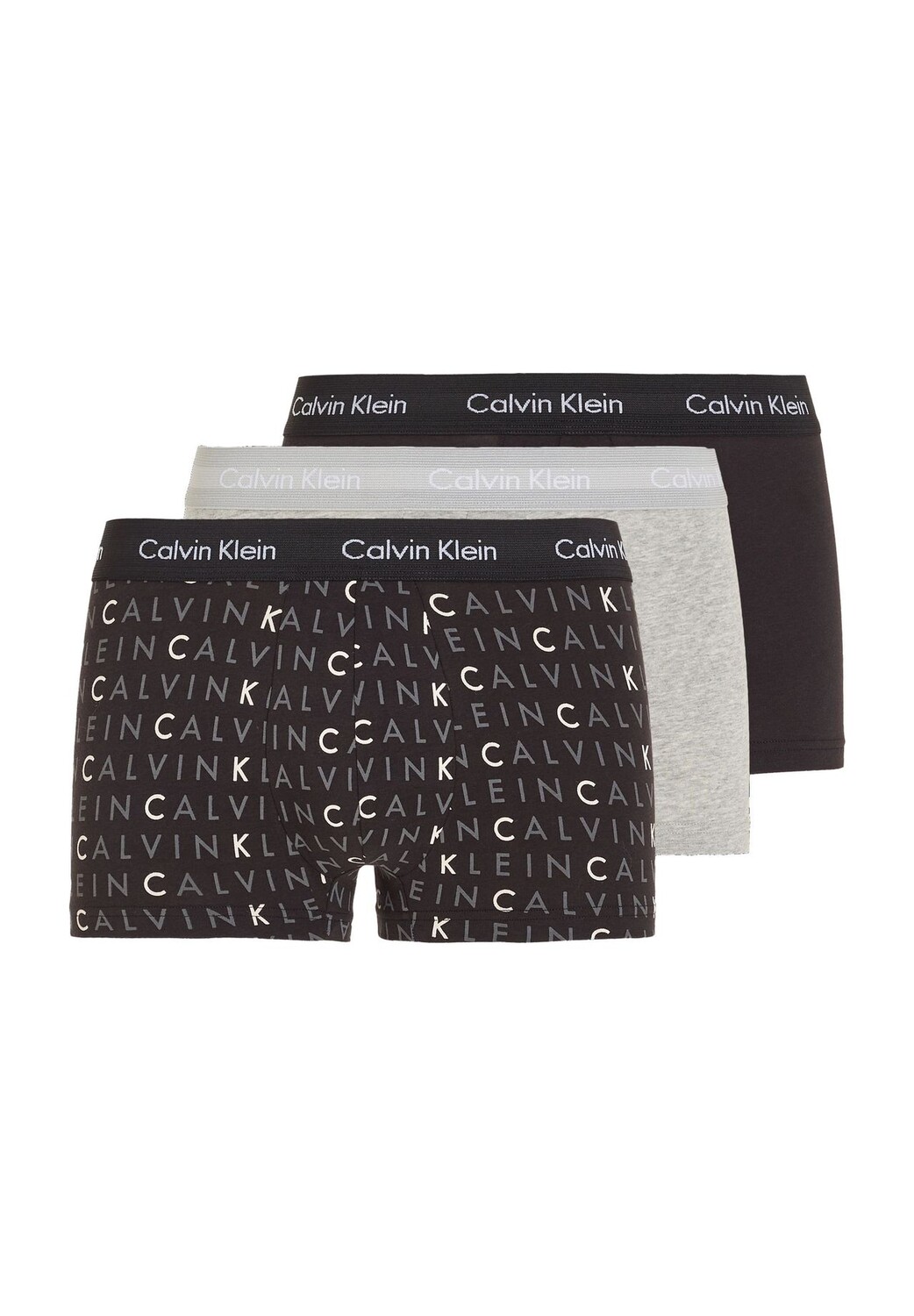 

Трусы, 3 шт., пояс с логотипом, мужские Calvin Klein, цвет Schwarz Grau