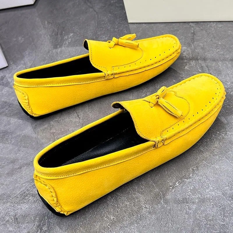 Лоферы с кисточкой, замша, Vegan Leather, Yellow PUGHGAETZF — фото 3