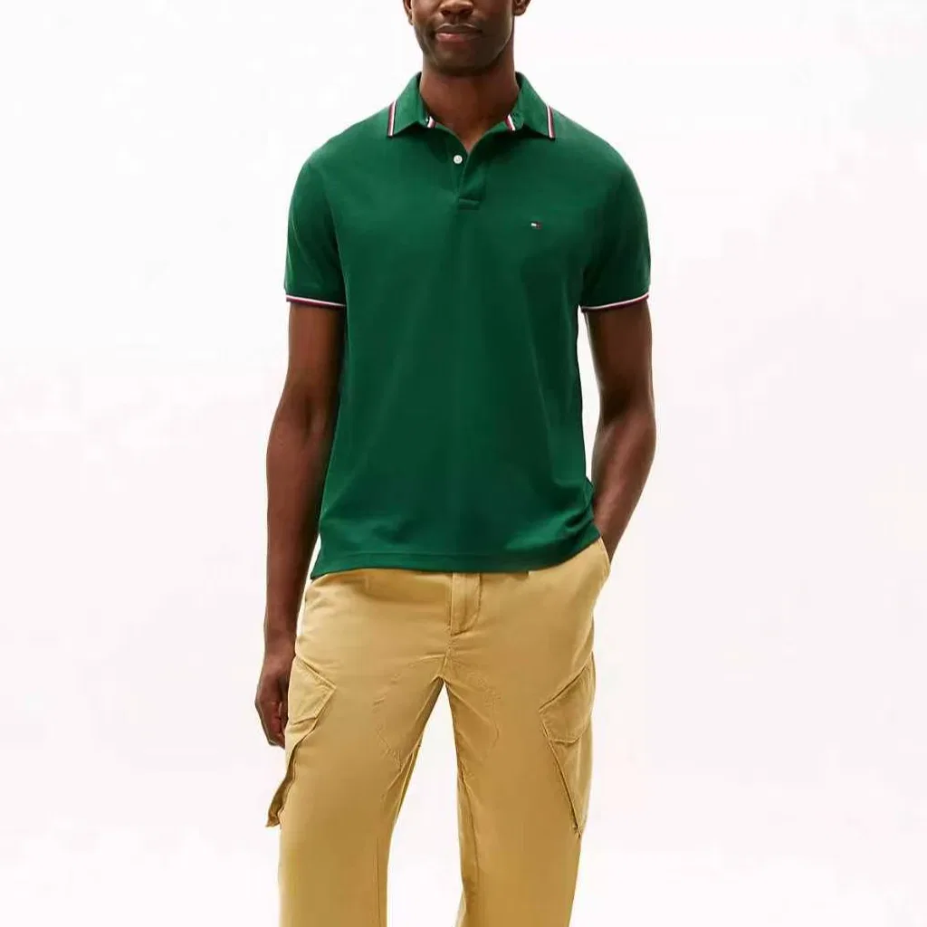 Поло мужское Tommy Hilfiger, Dark Green — фото 3