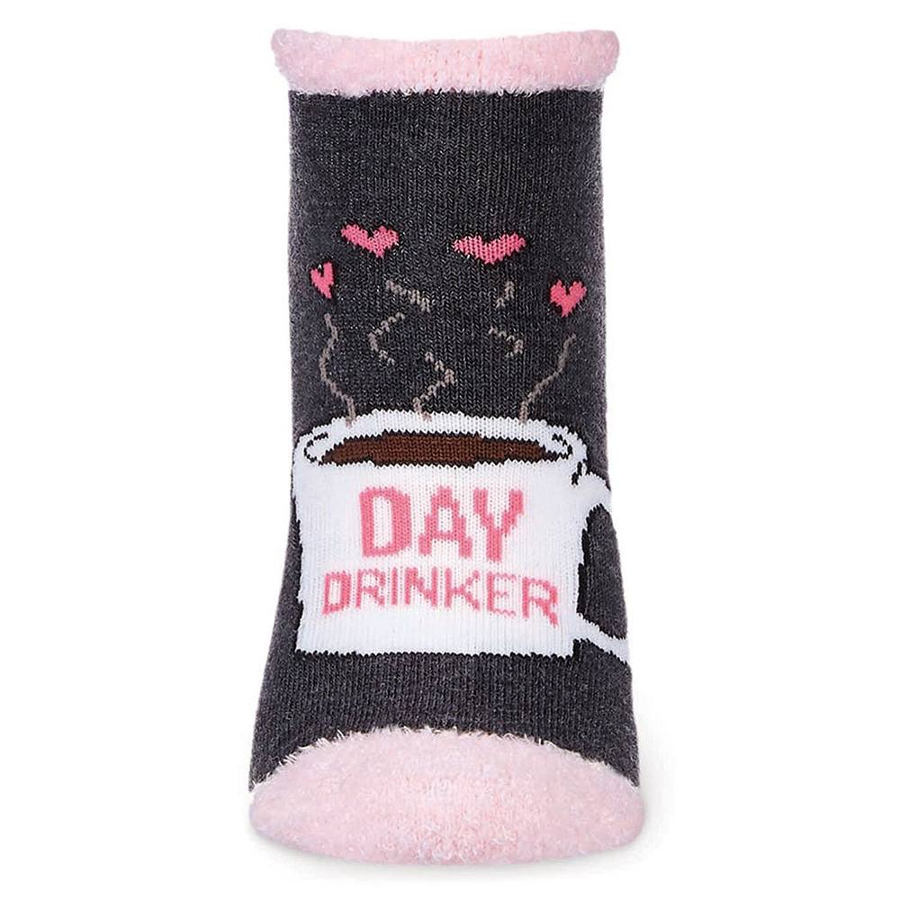 

Нескользящие носки с низким вырезом Coffee Drinker Fuzzy MeMoi, цвет Dark Gray Heather