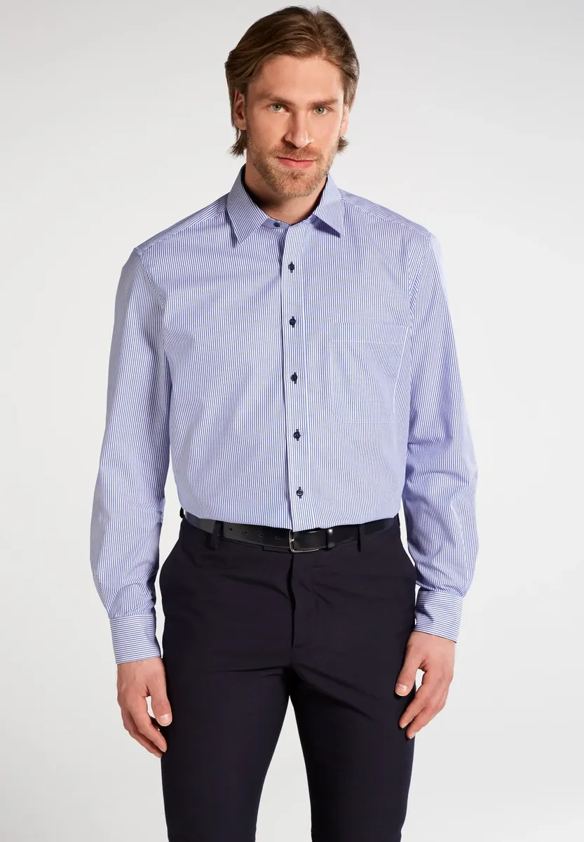 

Рубашка Eterna с длинными рукавами "COMFORT FIT", синий
