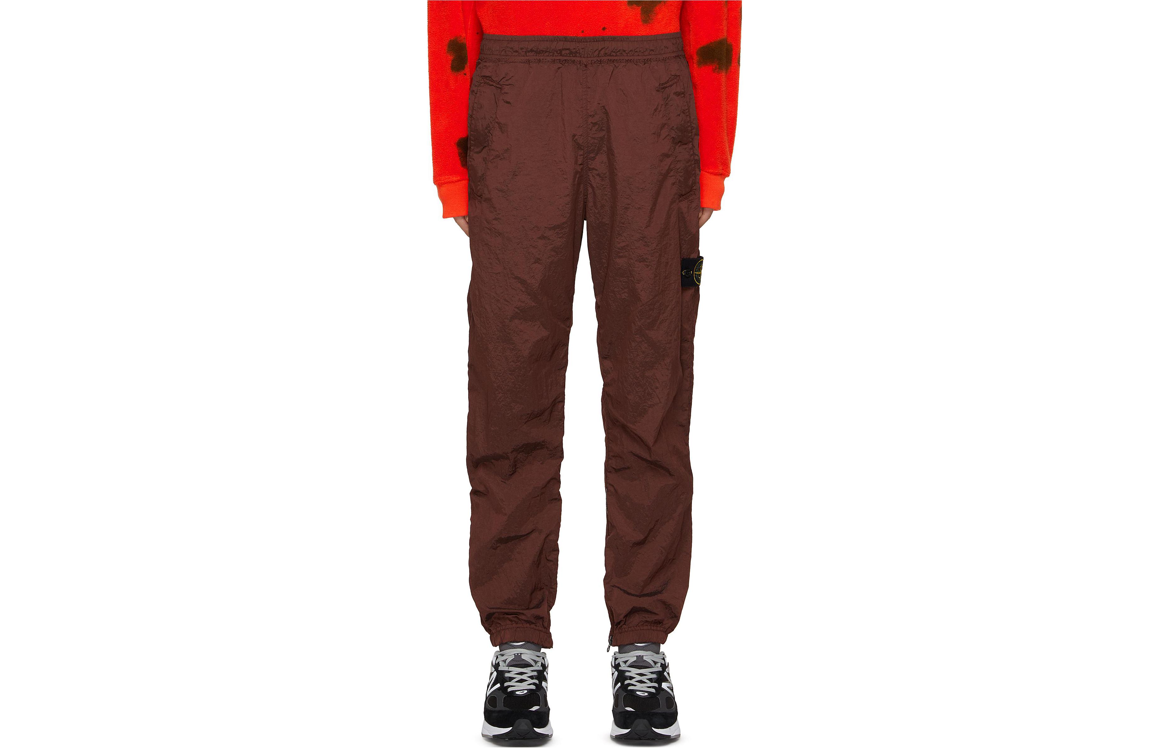 

FW23 Повседневные брюки мужские коричнево-красные STONE ISLAND