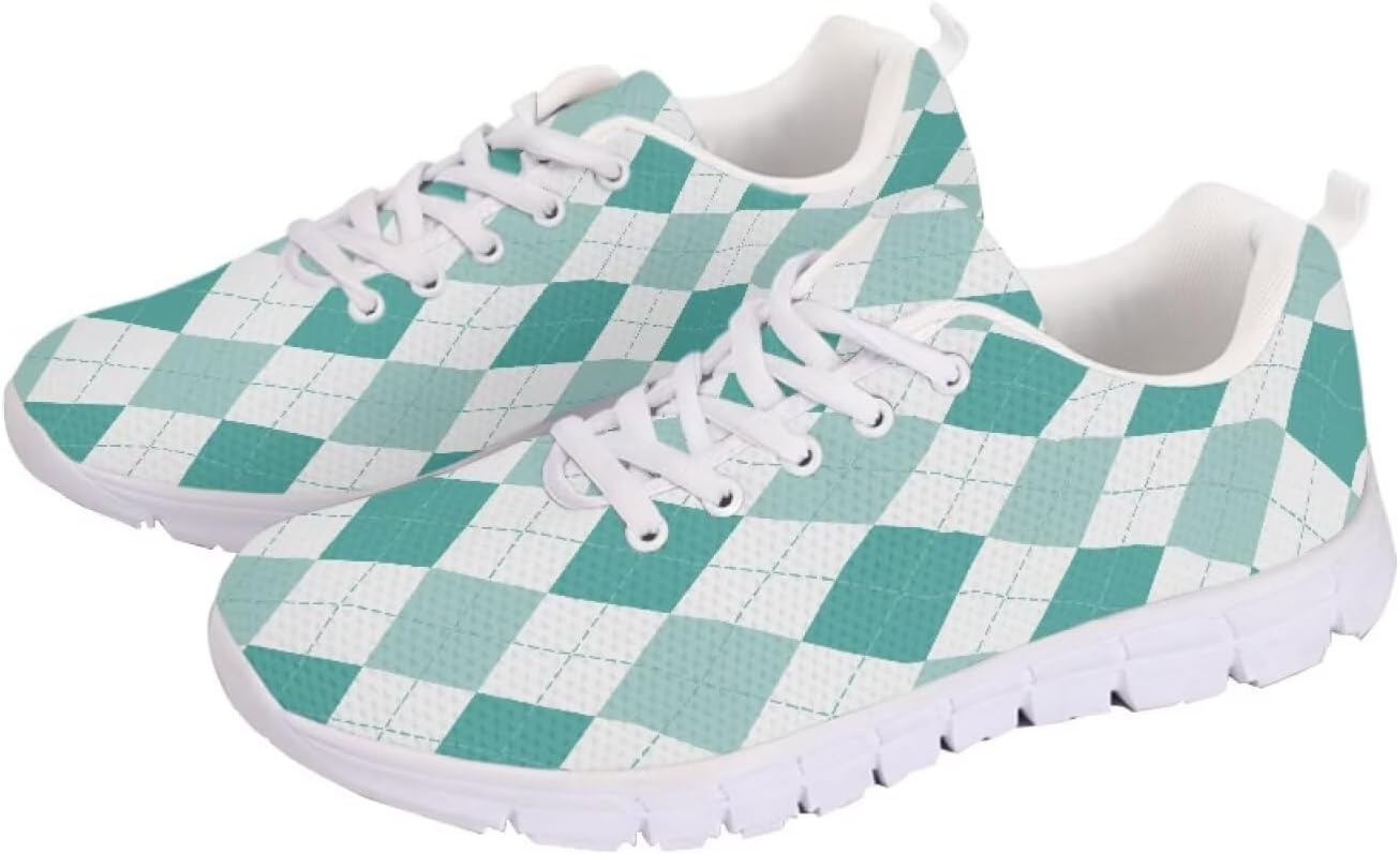 

Женские клетчатые кроссовки для бега, легкие спортивные туфли с сеткой, повседневные ходовые и беговые кроссовки Getelinseng, Checkered