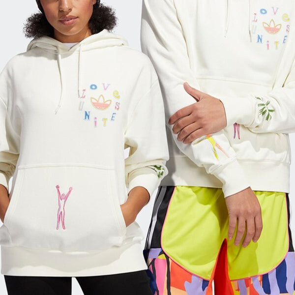 Толстовка adidas originals Logo Pattern Embroidered Sports White, мультиколор — фото 4