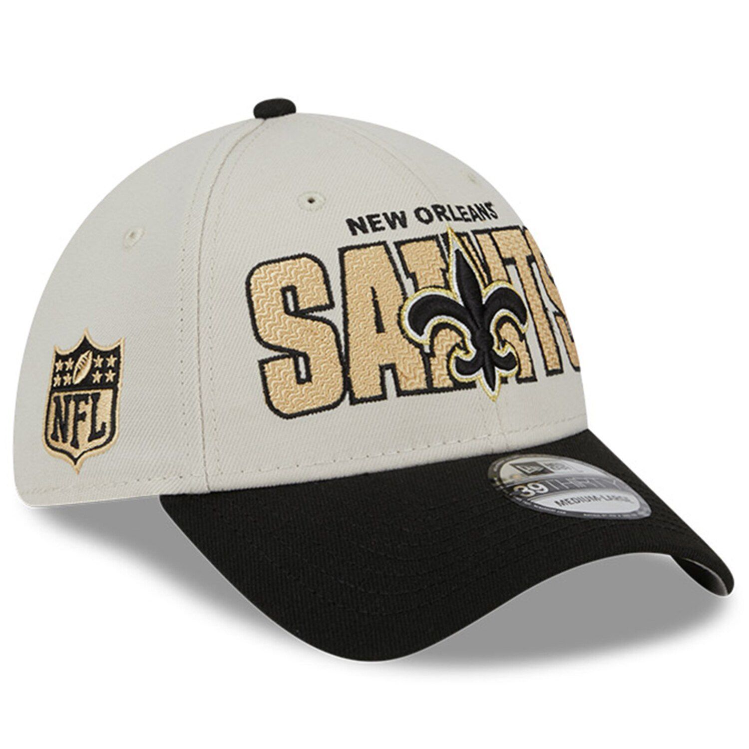 

Мужская гибкая кепка New Era Stone/черная New Orleans Saints 2023 NFL Draft 39THIRTY